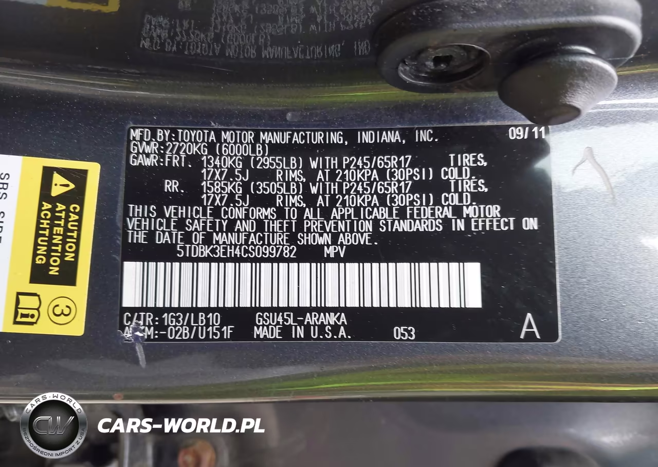 2012 Toyota Highlander Se V6 VIN:5TDBK3EH4CS099782 - 9