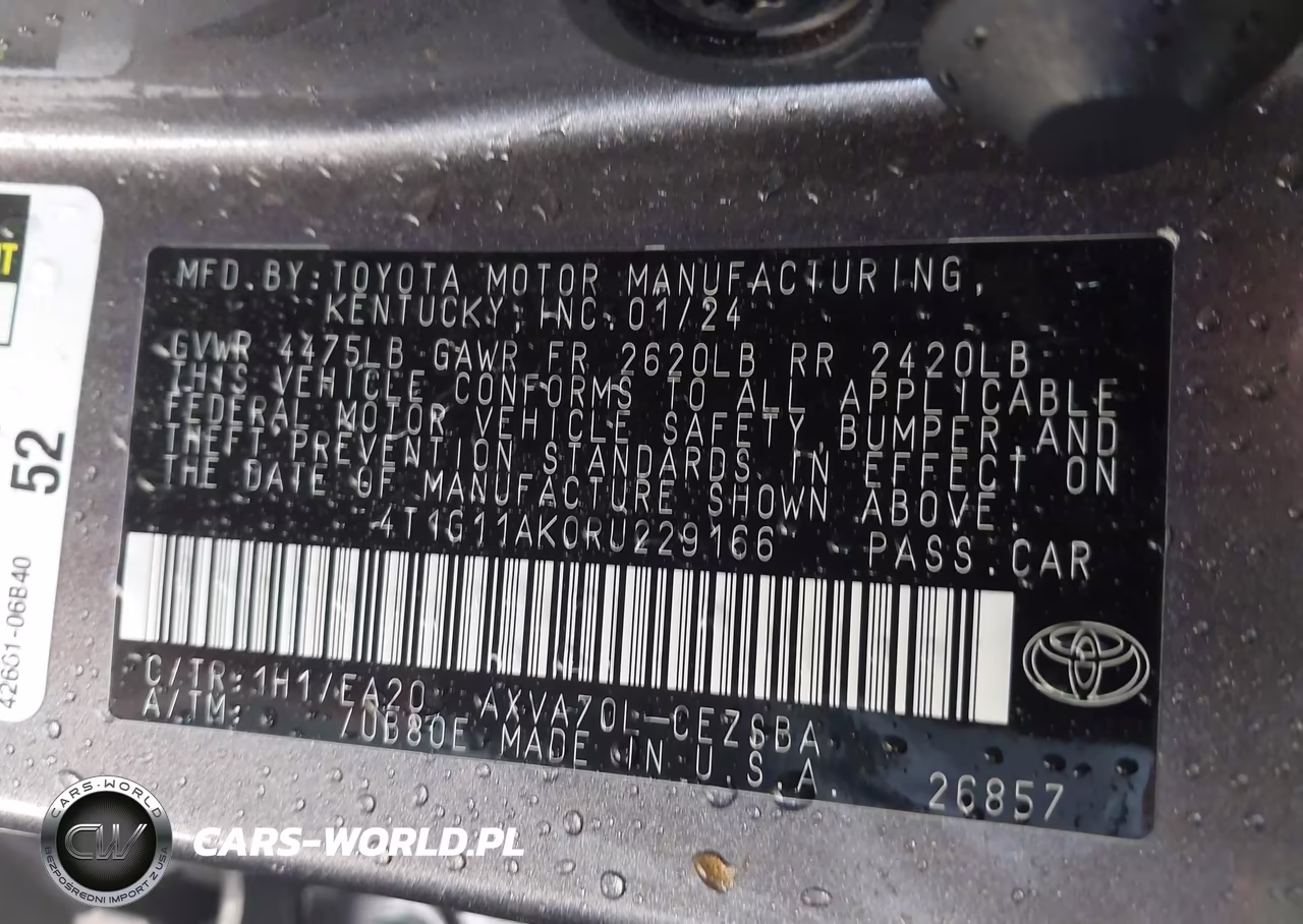 2024 Toyota Camry Se VIN:4T1G11AK0RU229166 - 9