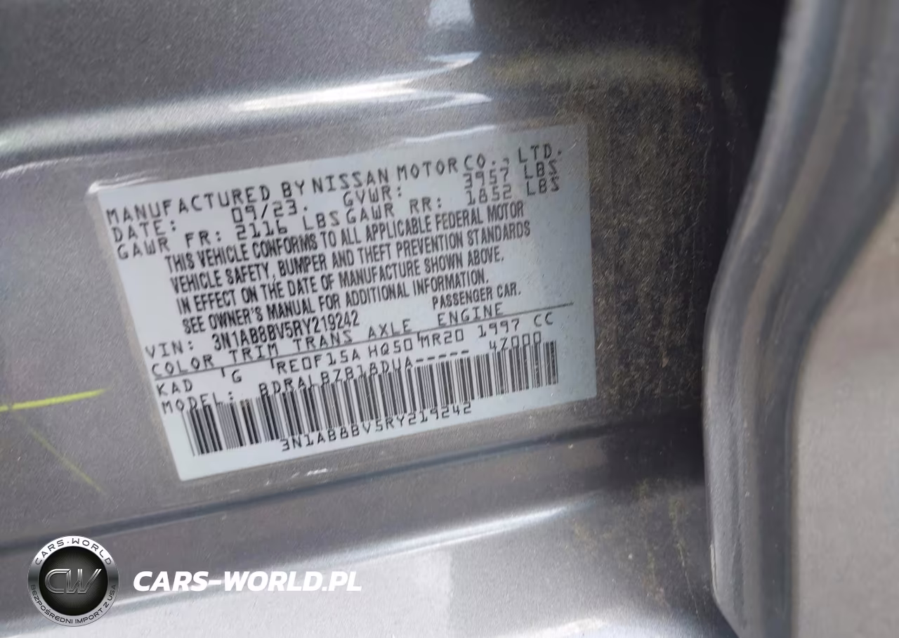 2024 Nissan Sentra S Xtronic Cvt VIN:3N1AB8BV5RY219242 - 9