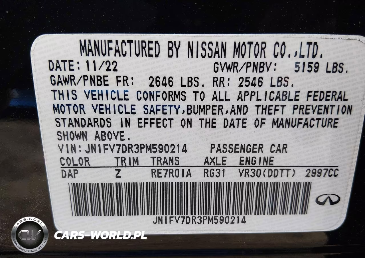 2023 Infiniti Q50 Red Sport 400 Awd VIN:JN1FV7DR3PM590214 - 9