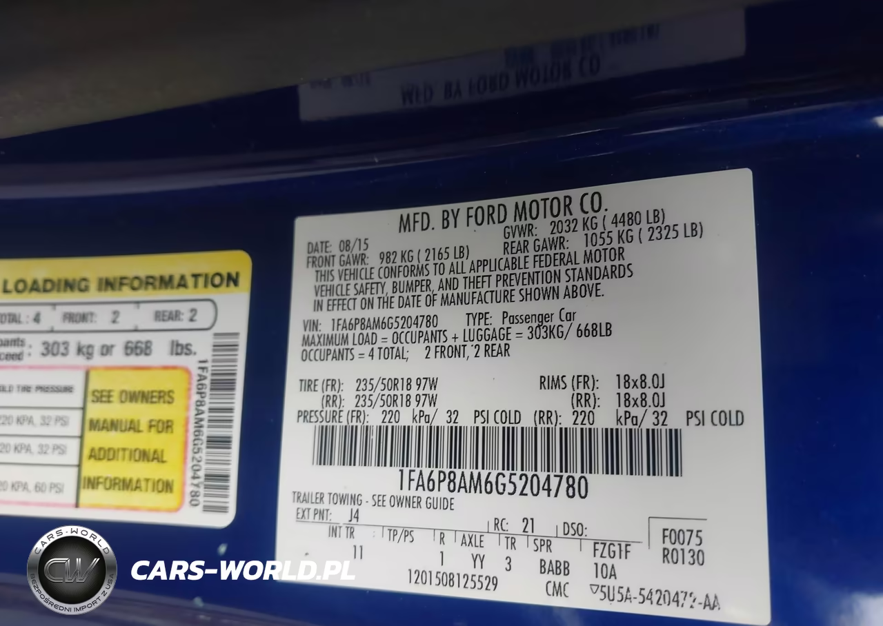 2016 Ford Mustang V6 VIN:1FA6P8AM6G5204780 - 9