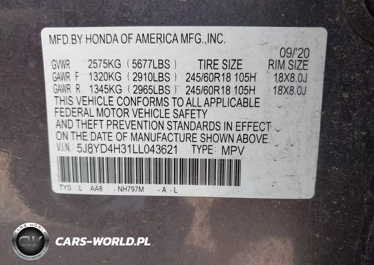 2020 Acura Mdx Standard VIN:5J8YD4H31LL043621 - 9