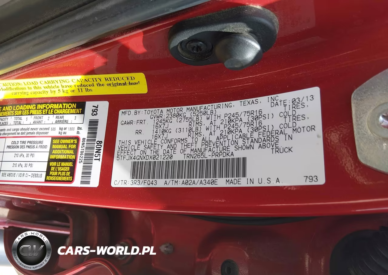 2013 Toyota Tacoma Prerunner VIN:5TFJX4GNXDX021220 - 9