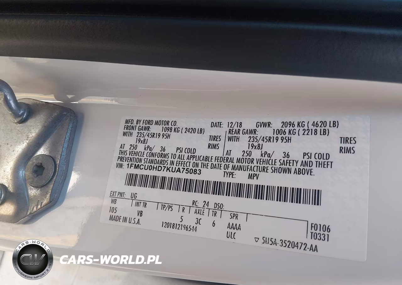 2019 Ford Escape Sel VIN:1FMCU0HD7KUA75083 - 9