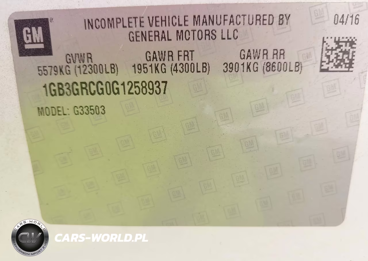 2016 Chevrolet Express Cutaway 3500 VIN:1GB3GRCG0G1258937 - 9