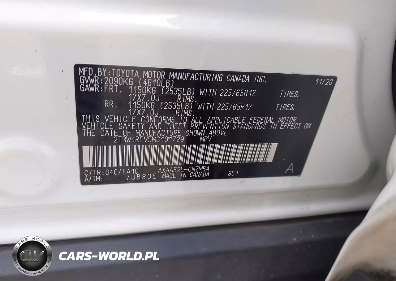 2021 Toyota Rav4 Xle VIN:2T3W1RFV5MC101729 - 9