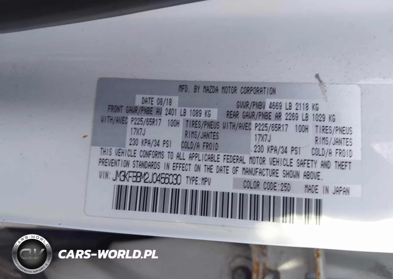 2018 Mazda Cx-5 Sport VIN:JM3KFBBM2J0456030 - 9