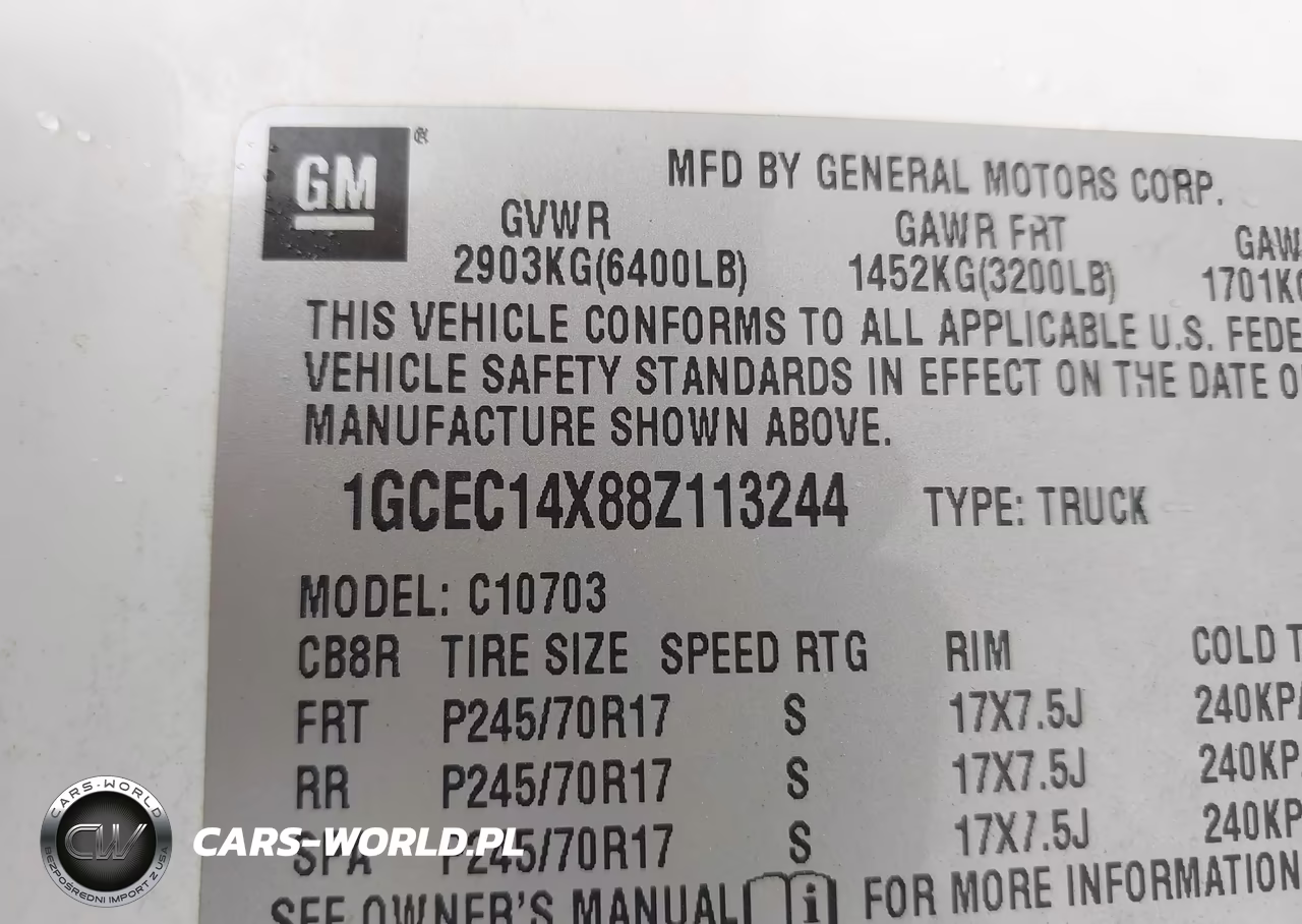 2008 Chevrolet Silverado 1500 Work Truck VIN:1GCEC14X88Z113244 - 9