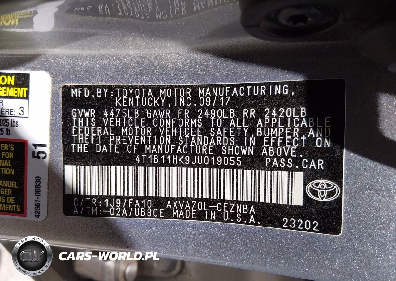 2018 Toyota Camry Le VIN:4T1B11HK9JU019055 - 9