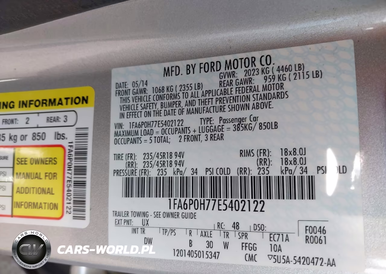 2014 Ford Fusion Se VIN:1FA6P0H77E5402122 - 9
