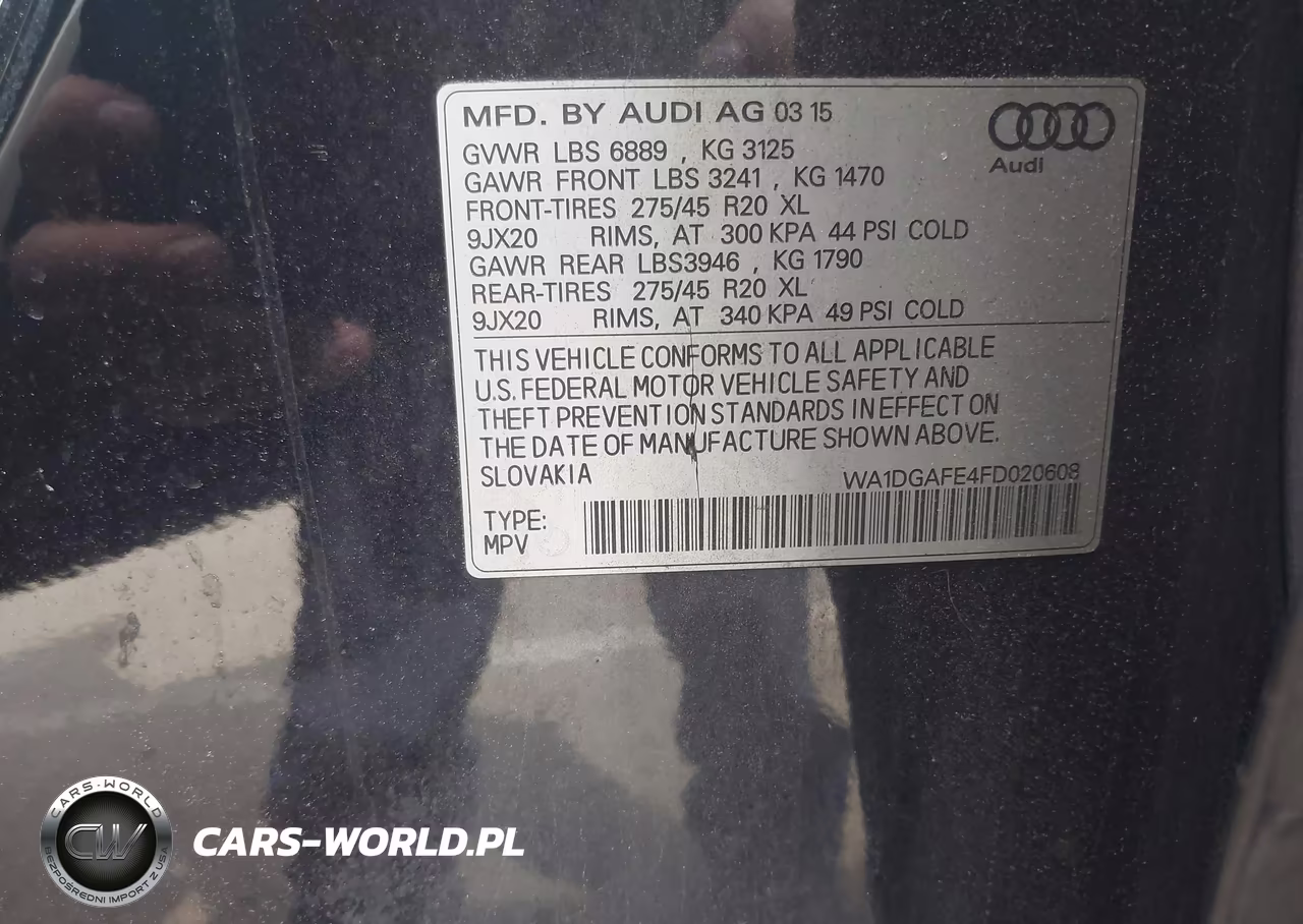2015 Audi Q7 3.0T S Line Prestige VIN:WA1DGAFE4FD020608 - 9