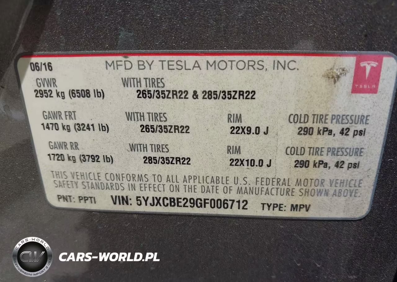 2016 Tesla Model X 60D-70D-75D-90D-P100D VIN:5YJXCBE29GF006712 - 9