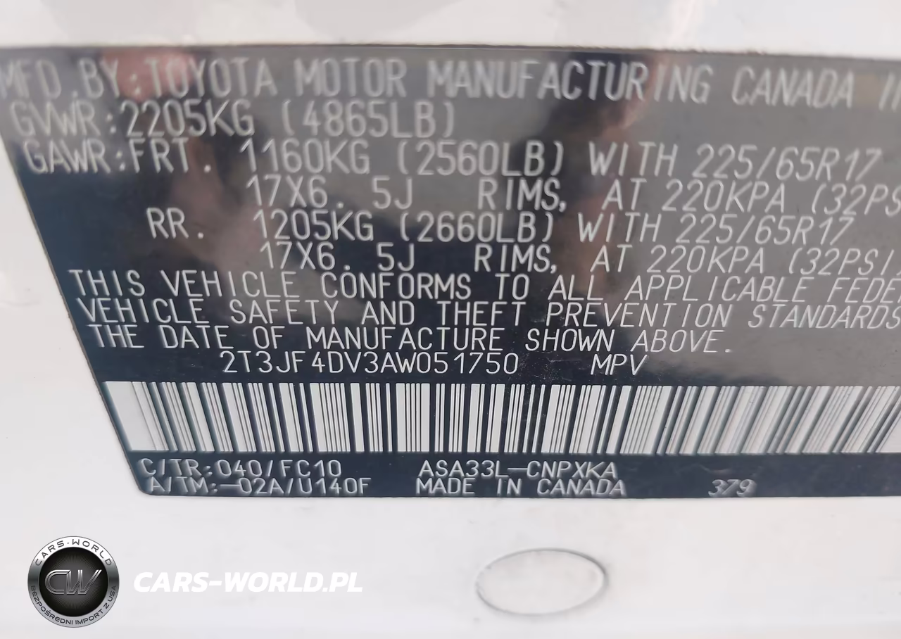 2010 Toyota Rav4 VIN:2T3JF4DV3AW051750 - 9