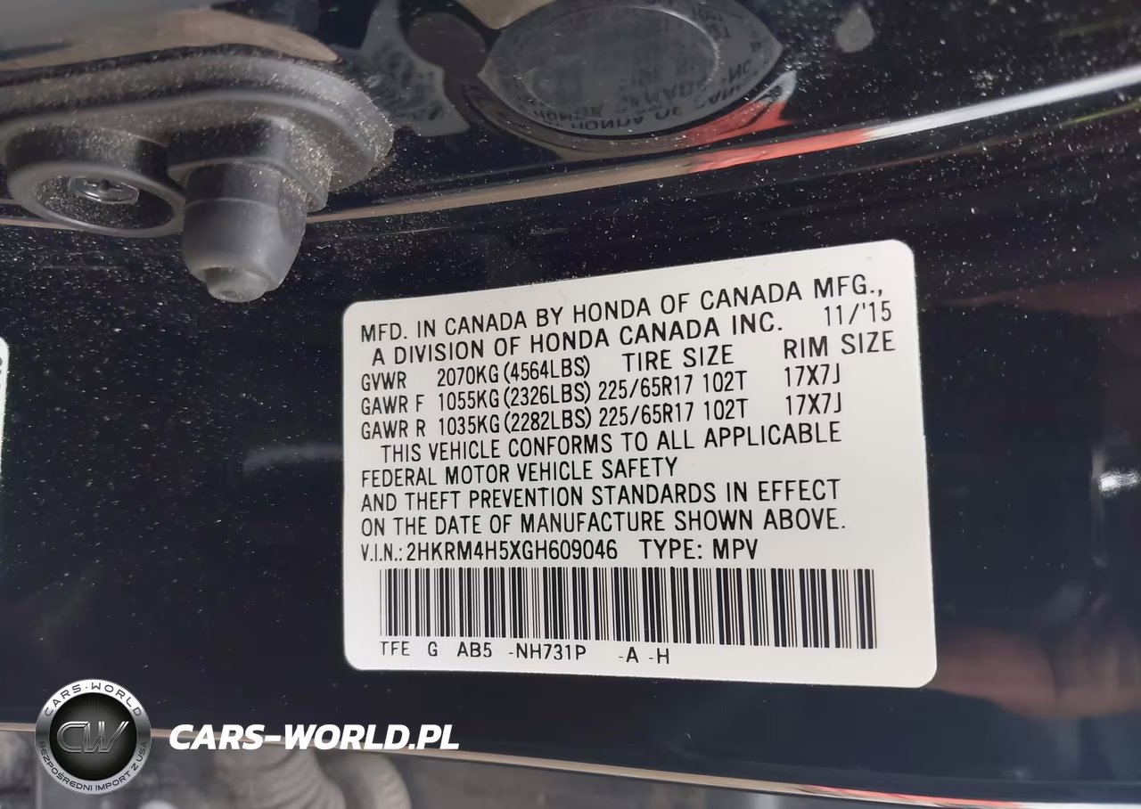 2016 Honda Cr-V Ex VIN:2HKRM4H5XGH609046 - 9