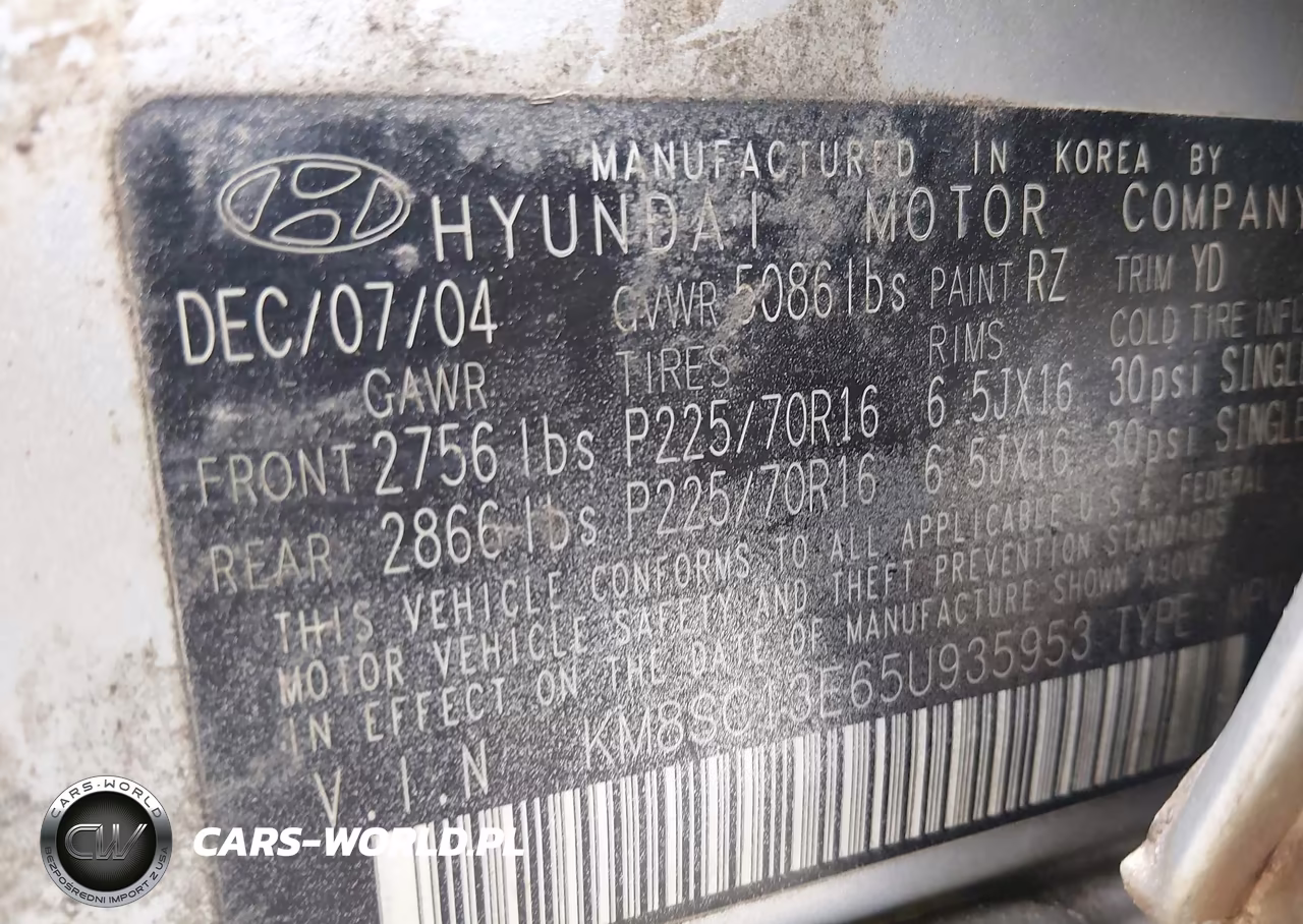 2005 Hyundai Santa Fe Gls-Lx VIN:KM8SC13E65U935953 - 9