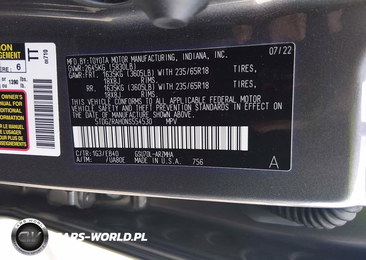2022 Toyota Highlander Xle VIN:5TDGZRAH0NS554530 - 9
