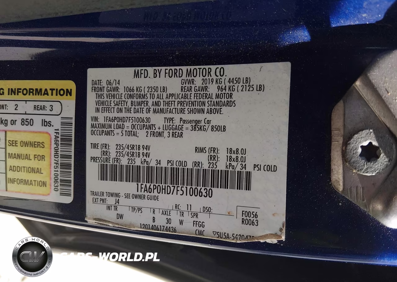 2015 Ford Fusion Se VIN:1FA6P0HD7F5100630 - 9