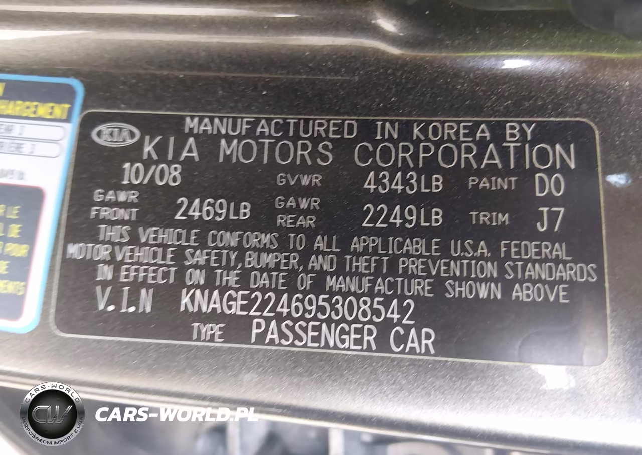 2009 Kia Optima Ex V6 VIN:KNAGE224695308542 - 9