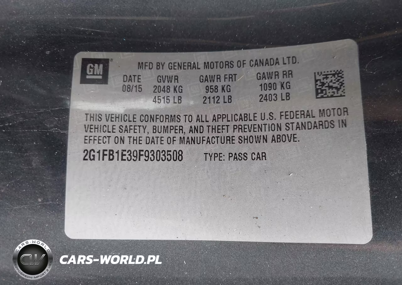 2015 Chevrolet Camaro 2Ls VIN:2G1FB1E39F9303508 - 9