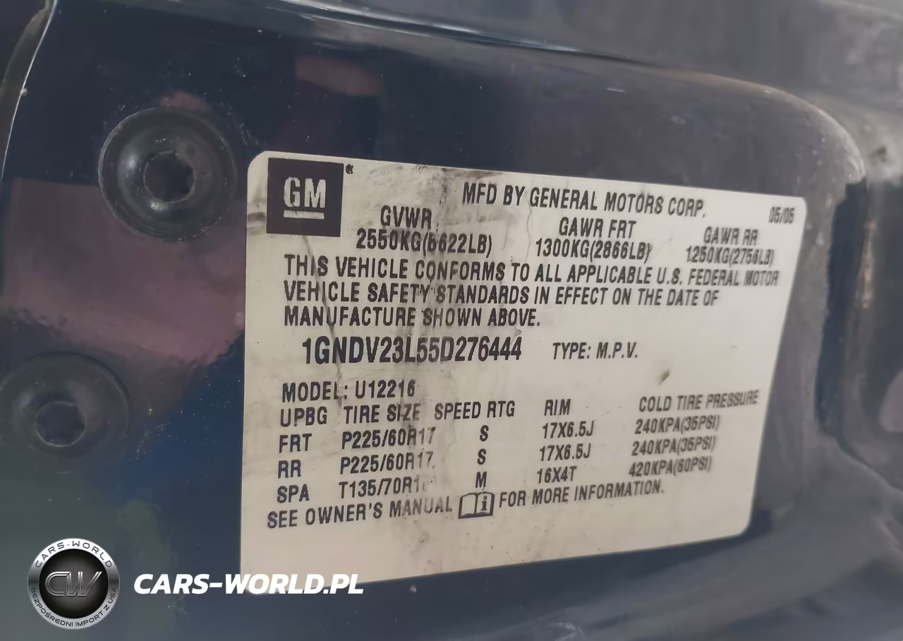 2005 Chevrolet Uplander Ls VIN:1GNDV23L55D276444 - 9