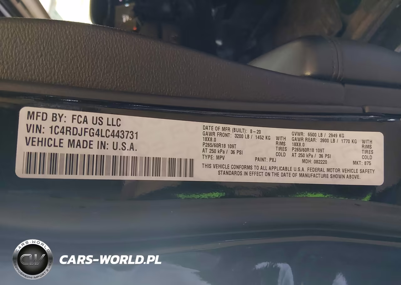2020 Dodge Durango Pursuit Awd VIN:1C4RDJFG4LC443731 - 9