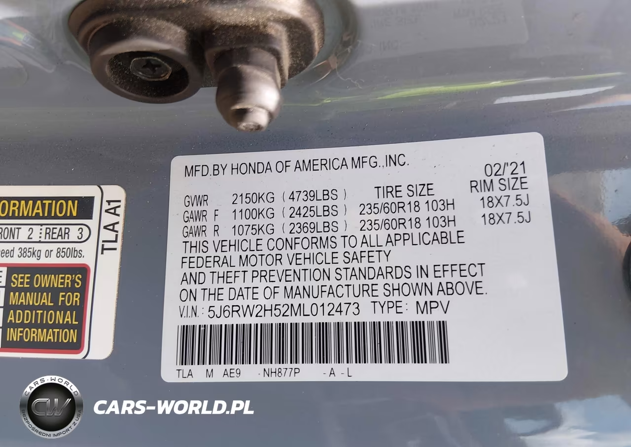 2021 Honda Cr-V Awd Ex VIN:5J6RW2H52ML012473 - 9
