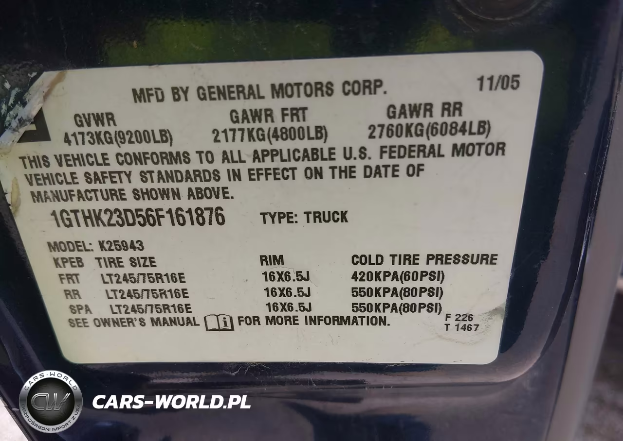 2006 GMC Sierra 2500Hd Sle2 VIN:1GTHK23D56F161876 - 9