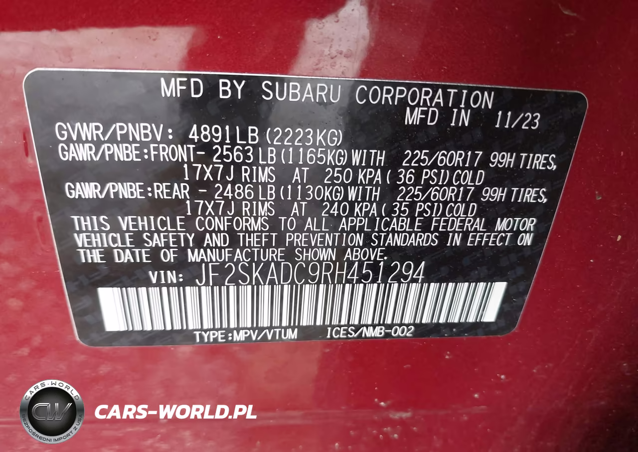 2024 Subaru Forester Premium VIN:JF2SKADC9RH451294 - 9