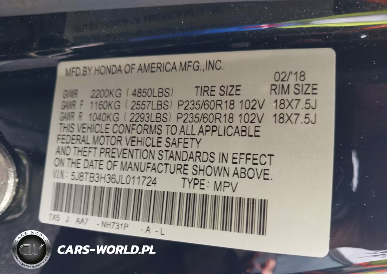 2018 Acura Rdx Acurawatch Plus Package VIN:5J8TB3H36JL011724 - 9