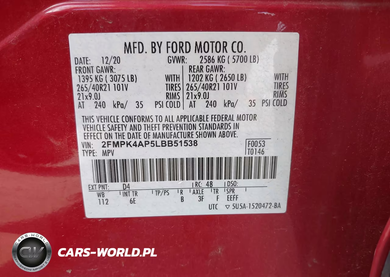 2020 Ford Edge St VIN:2FMPK4AP5LBB51538 - 9