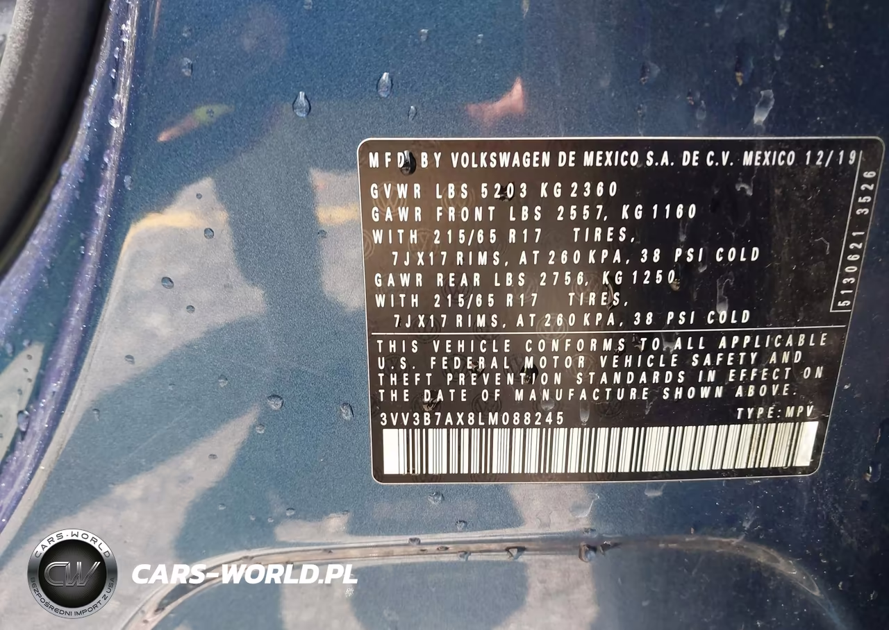 2020 Volkswagen Tiguan 2.0T Se-2.0T Se R-Line Black-2.0T Sel VIN:3VV3B7AX8LM088245 - 9