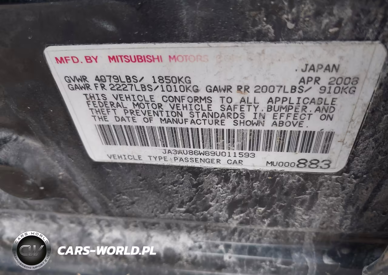 2009 Mitsubishi Lancer Gts VIN:JA3AU86W89U011593 - 9