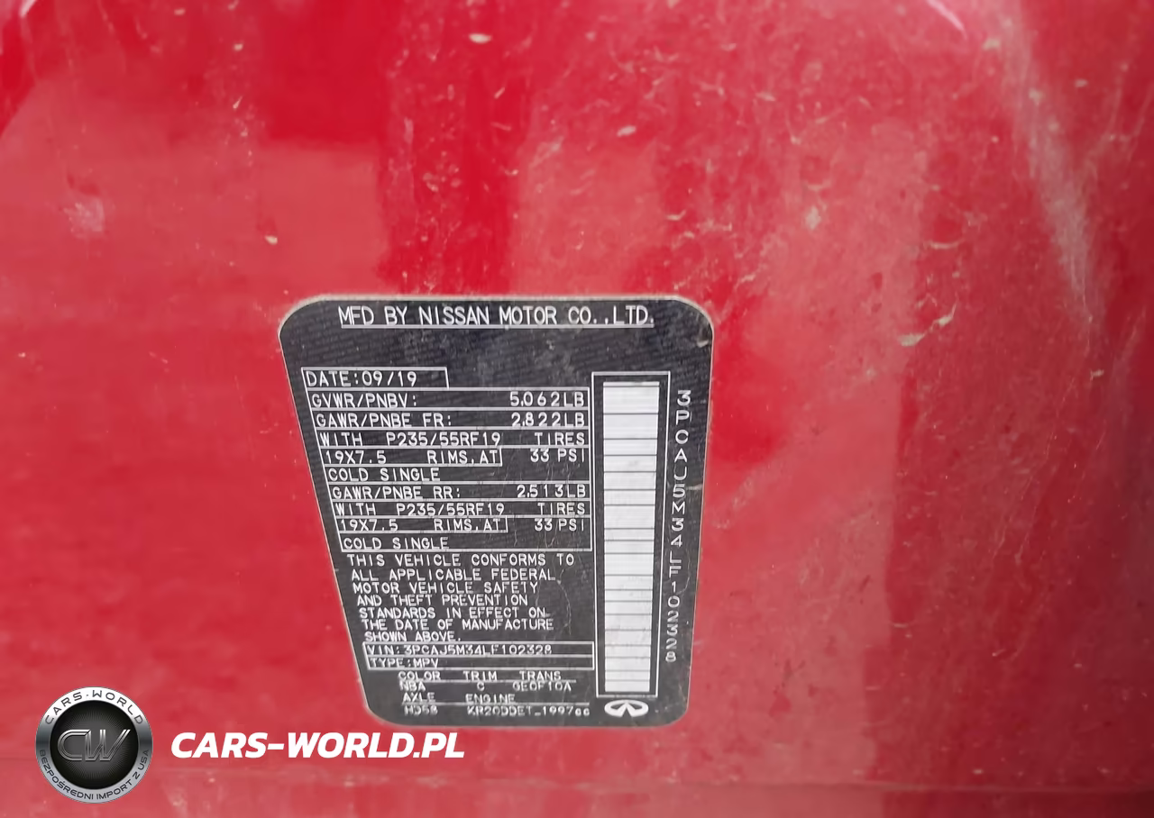 2020 Infiniti Qx50 Sensory Awd VIN:3PCAJ5M34LF102328 - 9