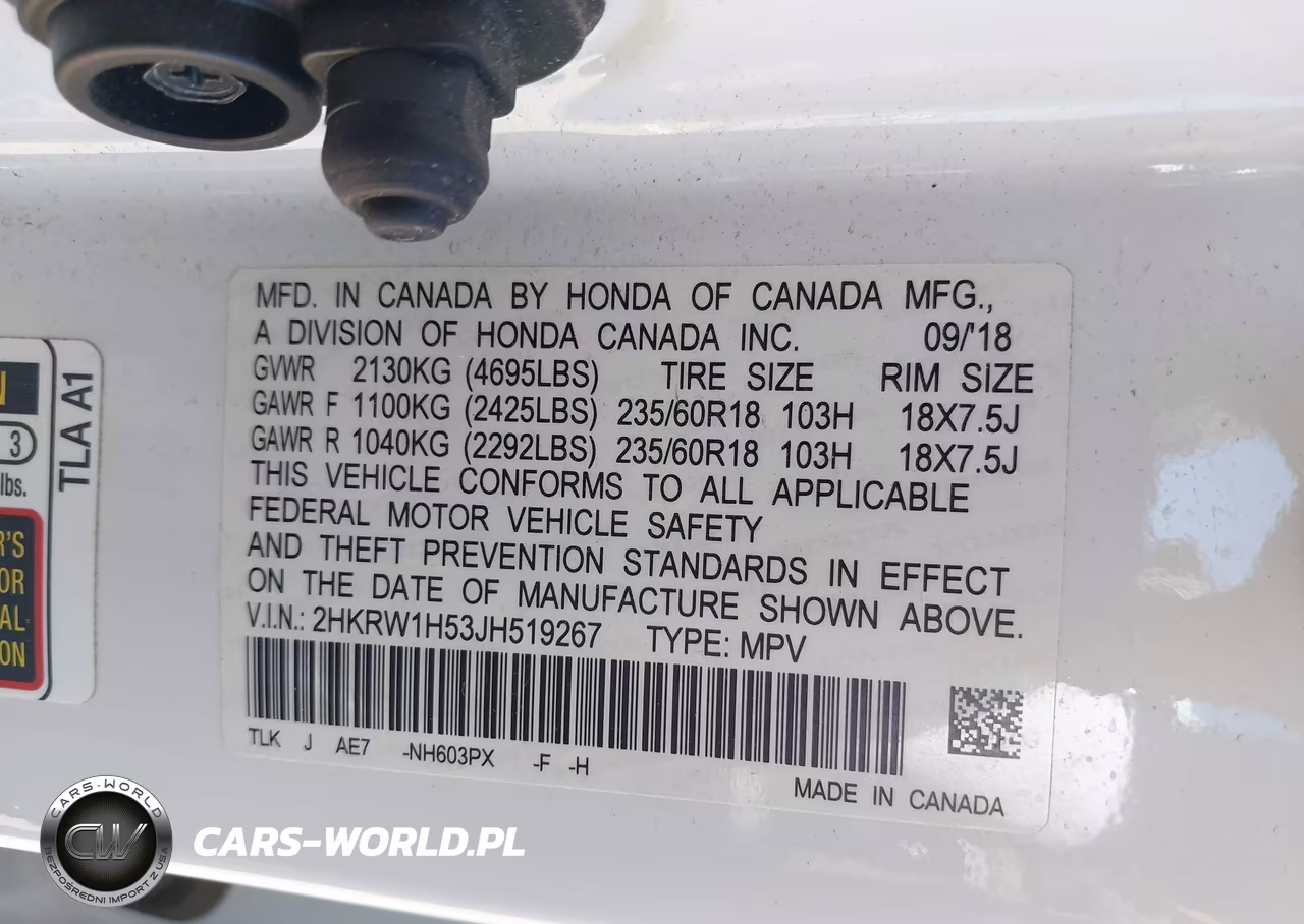 2018 Honda Cr-V Ex VIN:2HKRW1H53JH519267 - 9