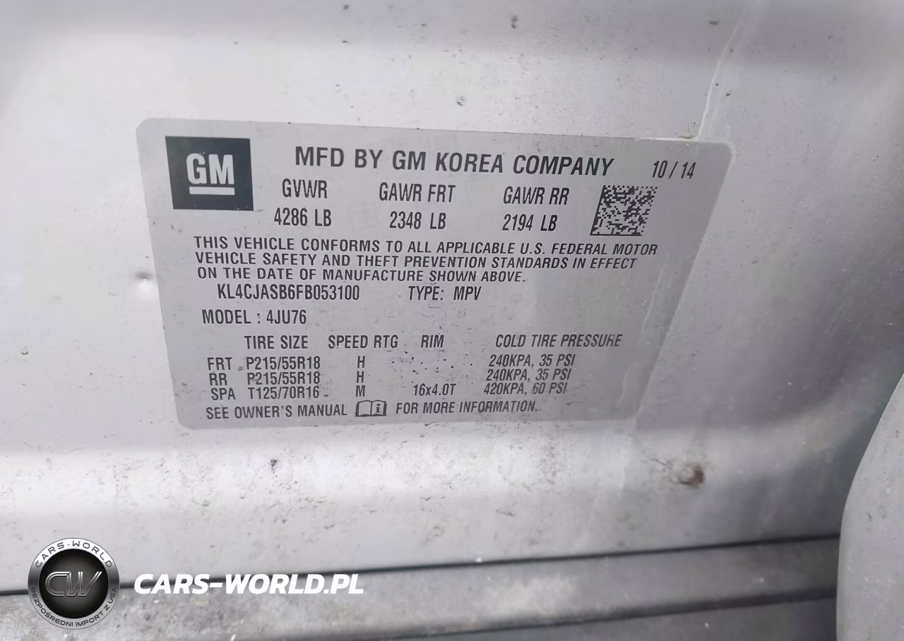 2015 Buick Encore VIN:KL4CJASB6FB053100 - 9