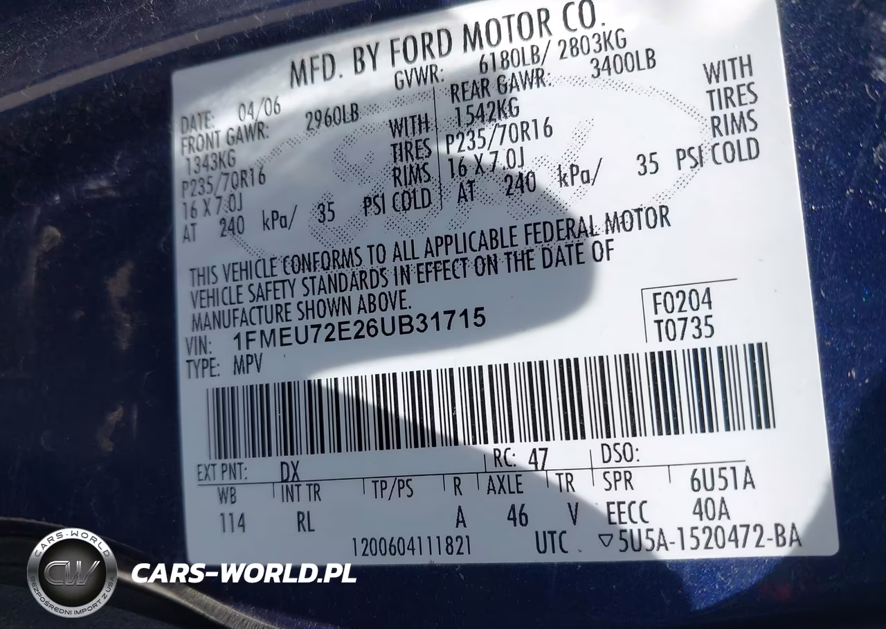 2006 Ford Explorer Xls VIN:1FMEU72E26UB31715 - 9