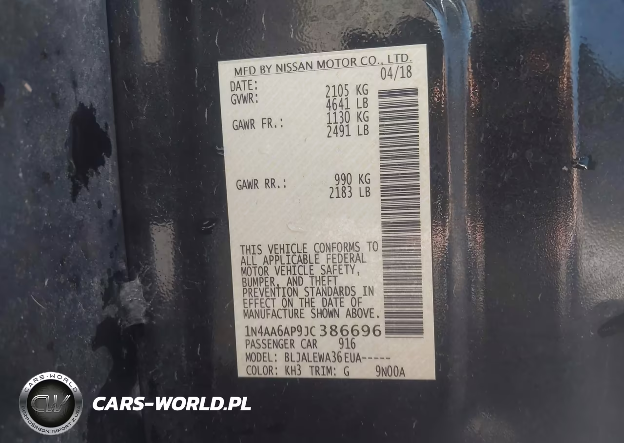 2018 Nissan Maxima 3.5 Sl VIN:1N4AA6AP9JC386696 - 9