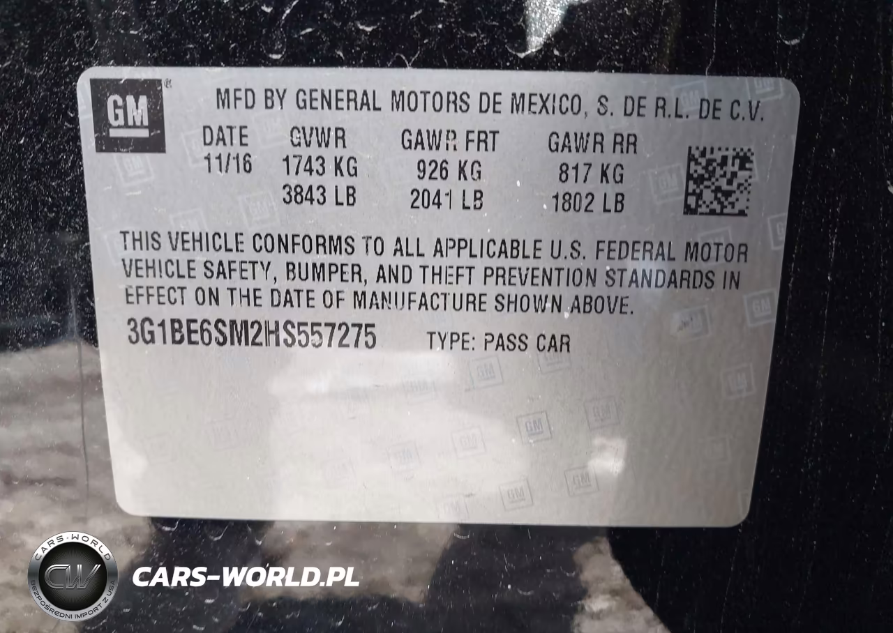 2017 Chevrolet Cruze Lt Auto VIN:3G1BE6SM2HS557275 - 9