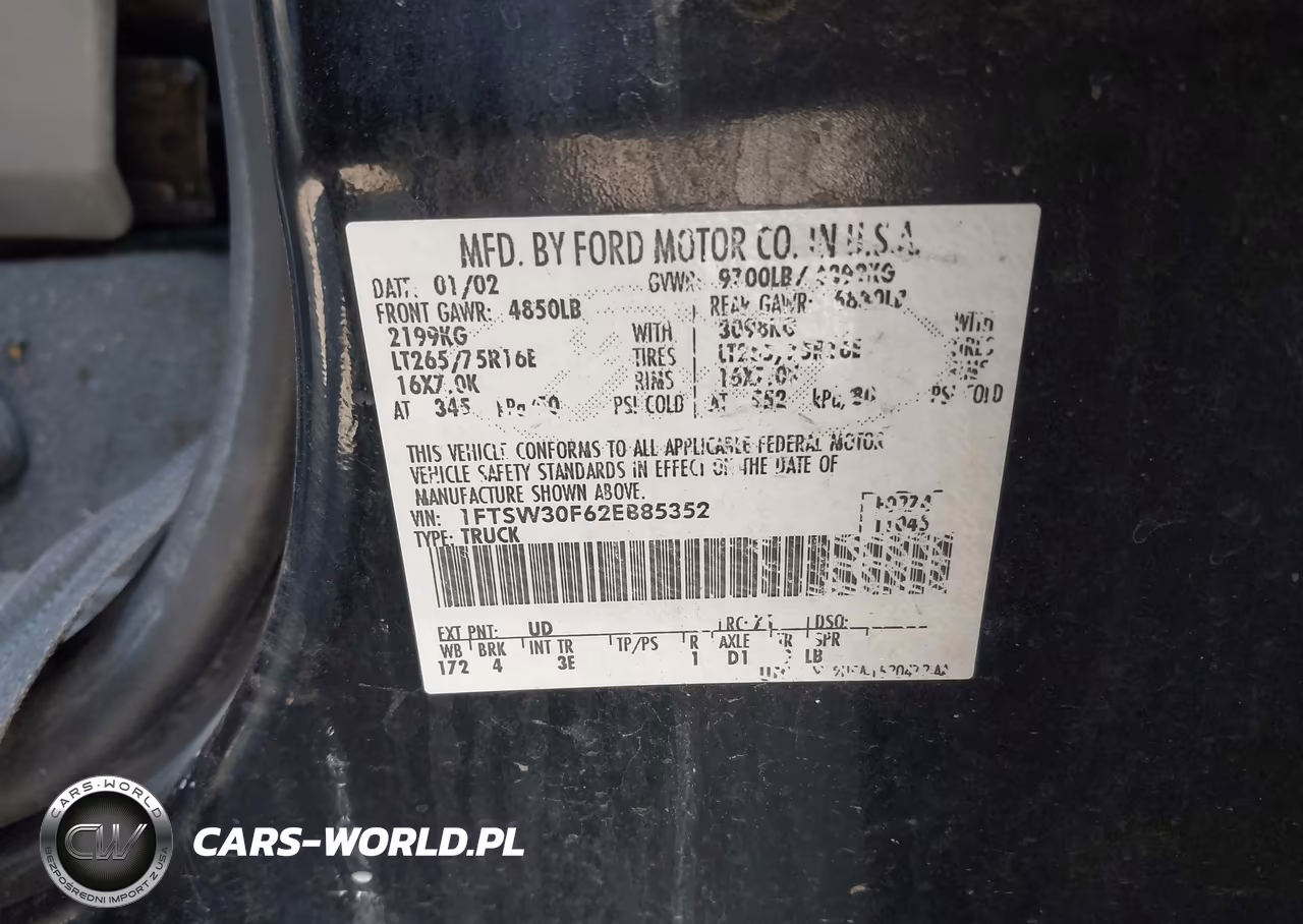 2002 Ford F-350 Lariat-Xl-Xlt VIN:1FTSW30F62EB85352 - 9