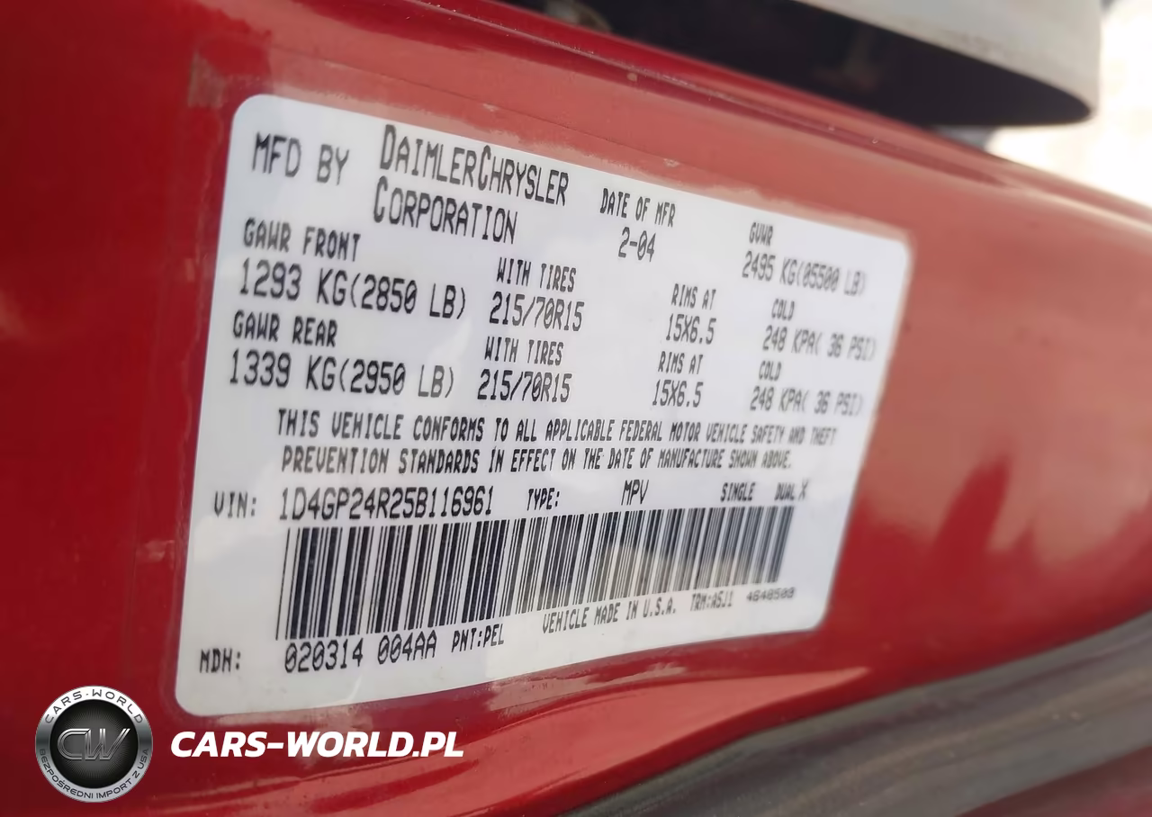 2005 Dodge Grand Caravan Se VIN:1D4GP24R25B116961 - 9