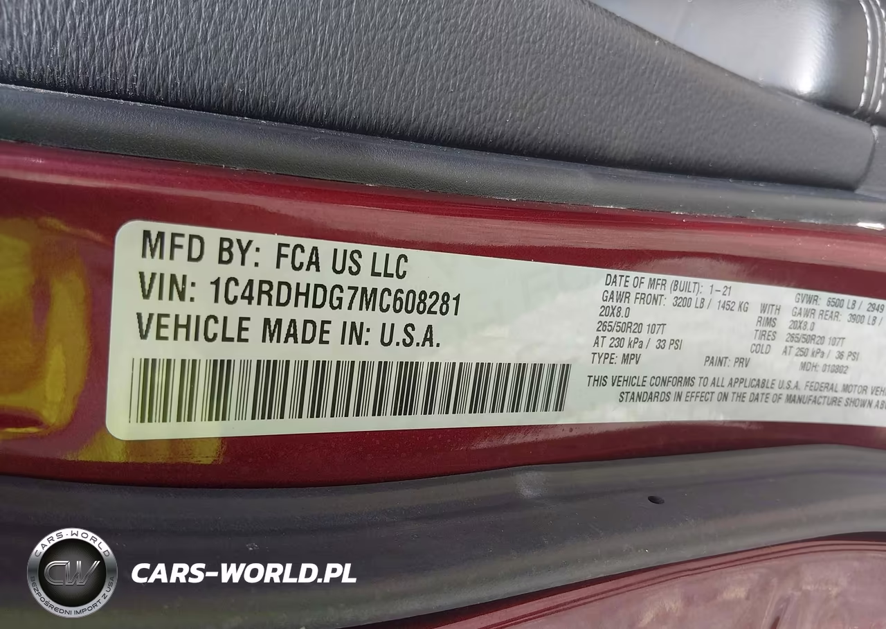 2021 Dodge Durango Gt Plus Rwd VIN:1C4RDHDG7MC608281 - 9