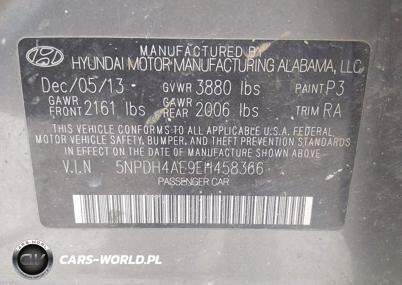 2014 Hyundai Elantra Se VIN:5NPDH4AE9EH458366 - 9