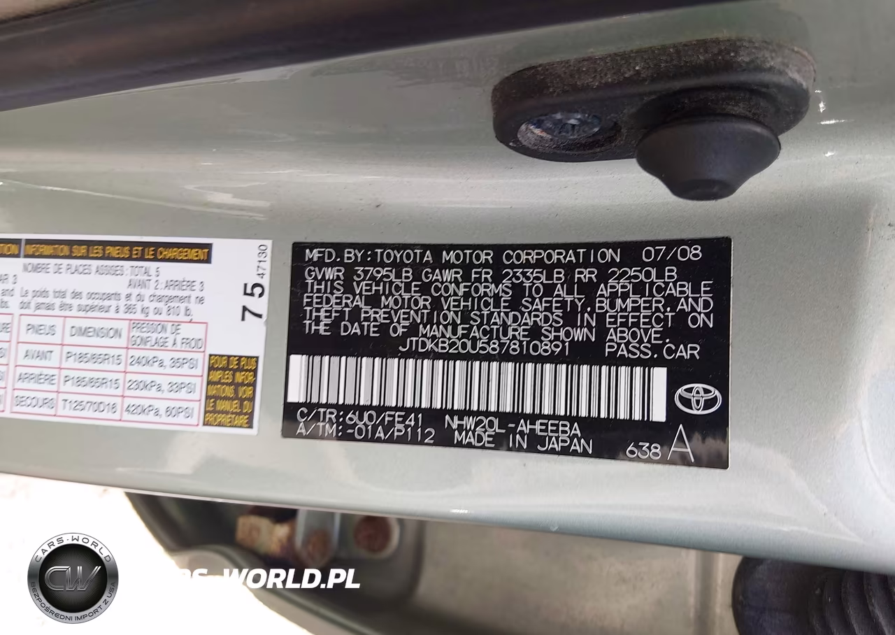 2008 Toyota Prius VIN:JTDKB20U587810891 - 9