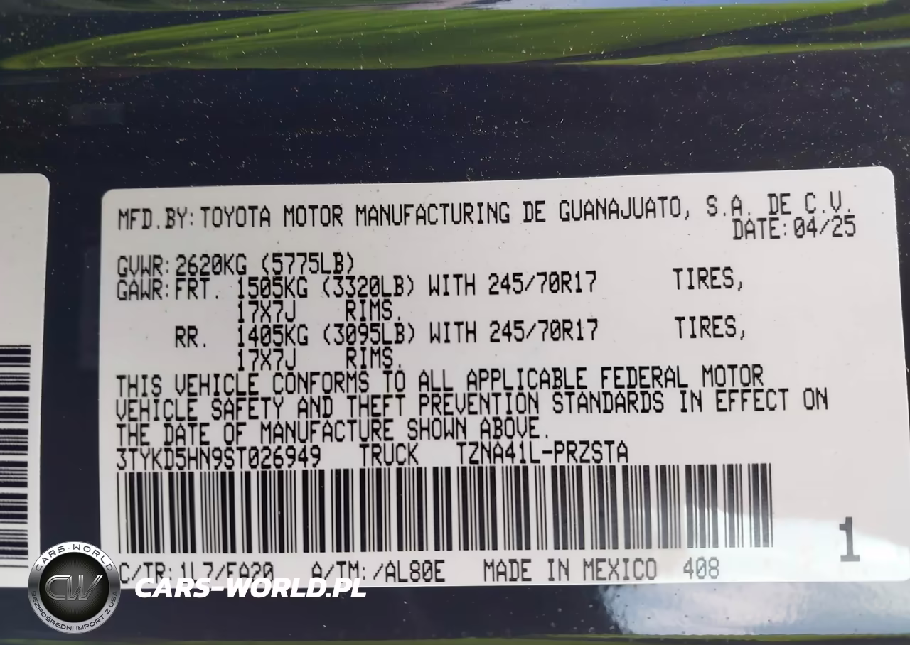 2025 Toyota Tacoma Sr VIN:3TYKD5HN9ST026949 - 9