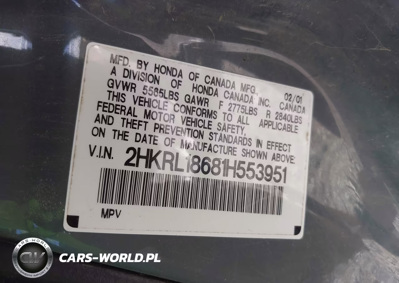 2001 Honda Odyssey Ex VIN:2HKRL18681H553951 - 9