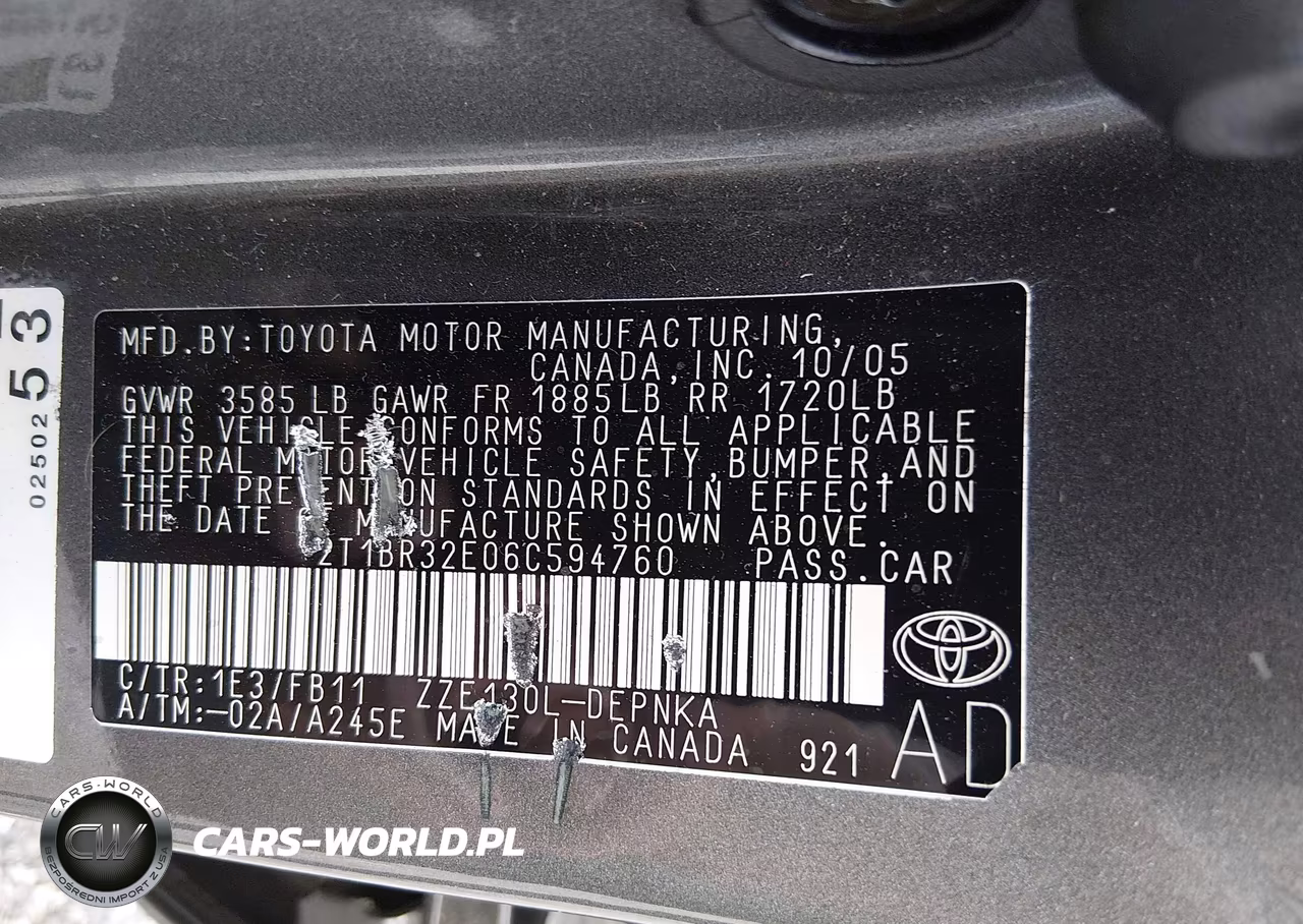 2006 Toyota Corolla Le VIN:2T1BR32E06C594760 - 9