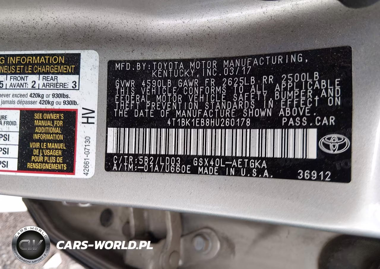 2017 Toyota Avalon Xle VIN:4T1BK1EB8HU260178 - 9