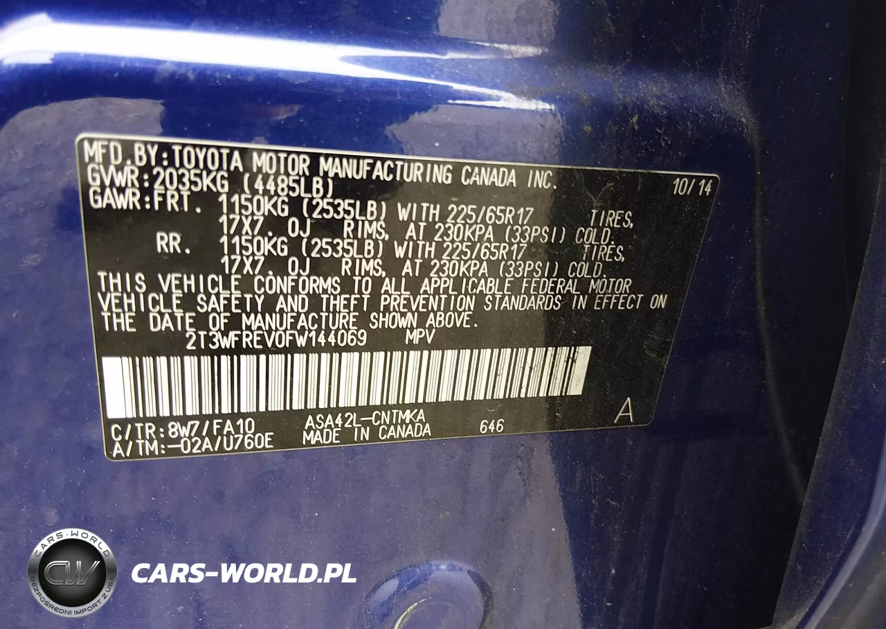 2015 Toyota Rav4 Xle VIN:2T3WFREV0FW144069 - 9