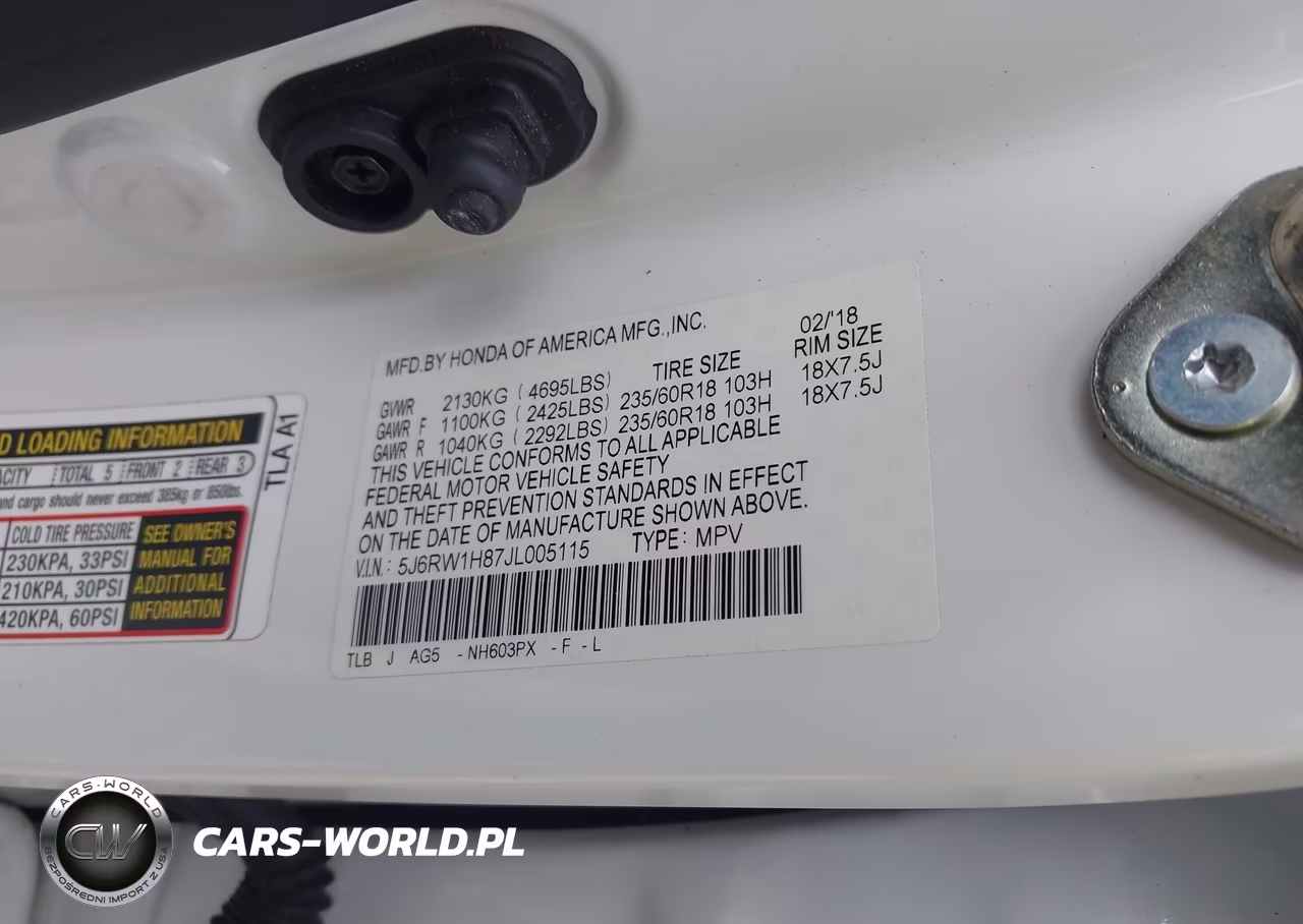 2018 Honda Cr-V Ex-L-Ex-L Navi VIN:5J6RW1H87JL005115 - 9