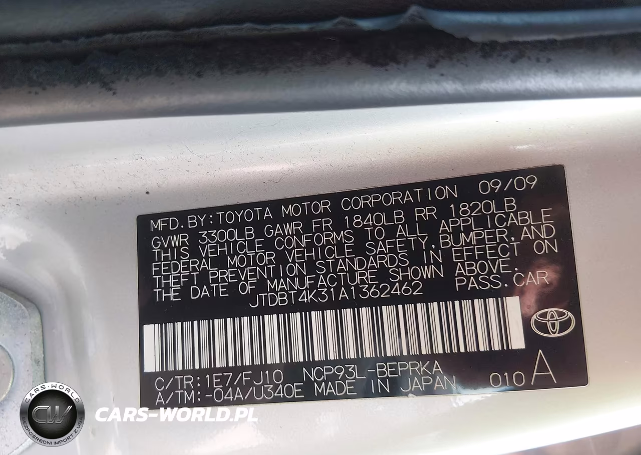2010 Toyota Yaris VIN:JTDBT4K31A1362462 - 9